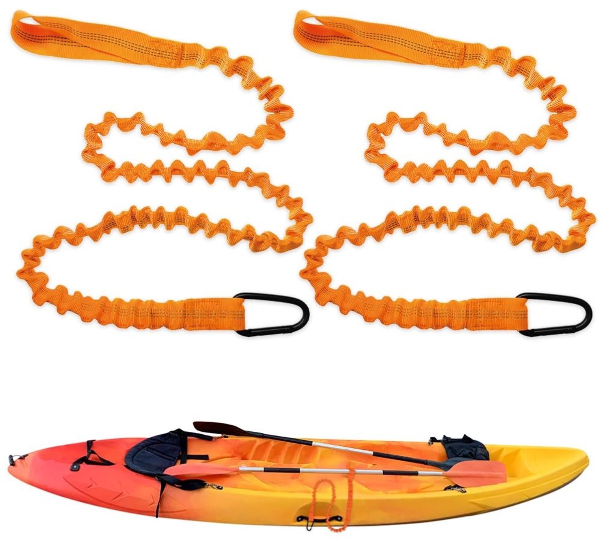 Dailygoody - Kajak Peddel Veiligheidslijn - 1,5m Elastische Peddelleash met Carabiner - Veilig en betrouwbaar - Ideaal voor kajakken - Duurzaam en ste