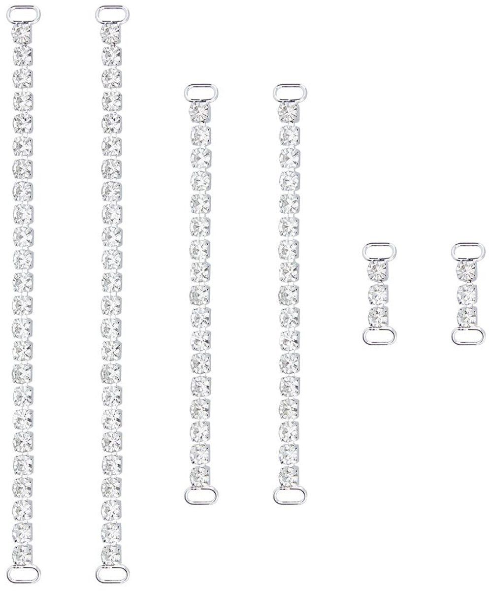 Dailygoody - Bikini connector - Strass decoratie - Zilver - Zwemkleding accessoires - 6 stuks - Uniseks volwassenen