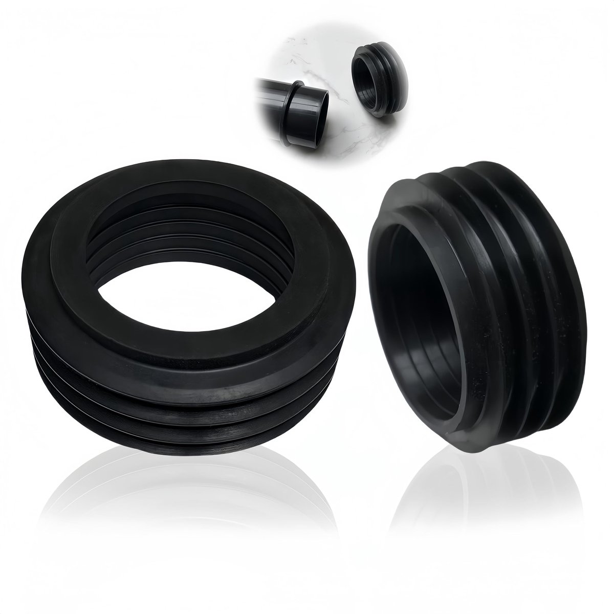 Dailygoods - Dailygoody - Flush pipe connection - rubber cuff - duurzame afdichting - 36-45 mm - toiletflush - geschikt voor toilet en afvoer - 60 mm