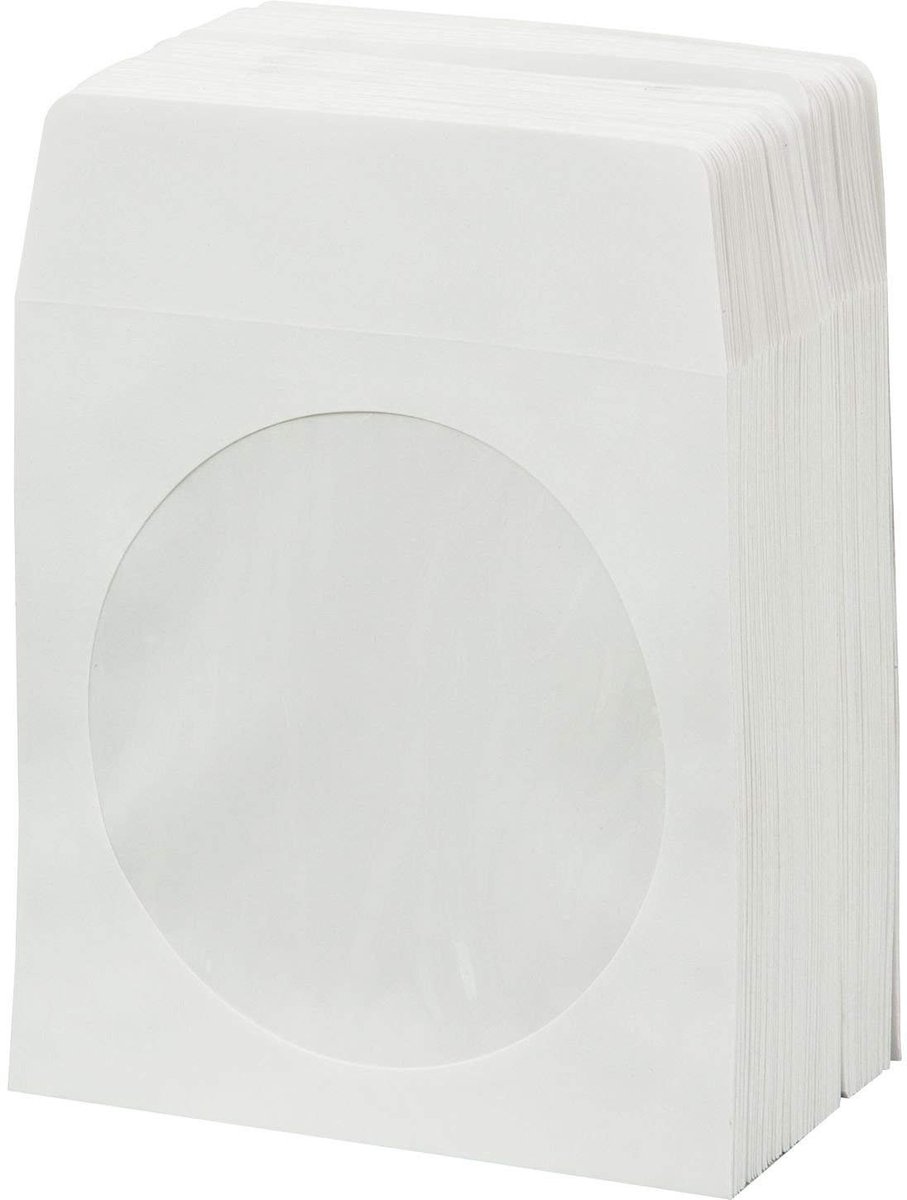 Dailygoods - Dailygoody - Papieren CD-hoesjes - Voordelige CD-hoesjes met venster - Wit - CD-opberging - Praktisch en stijlvol - Geschikt voor cd's