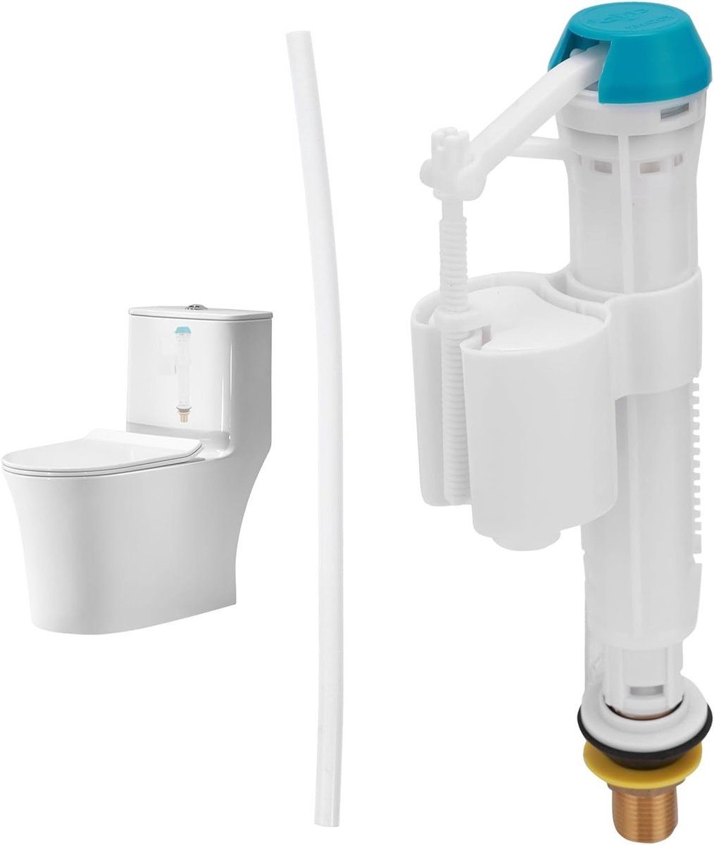 Toilet vulventiel voor cisternen met onderinvoer, 1/2" aansluiting, verstelbare hoogte, vervangingsonderdeel voor toiletten en urinoirs, geschikt voor diverse flush systemen