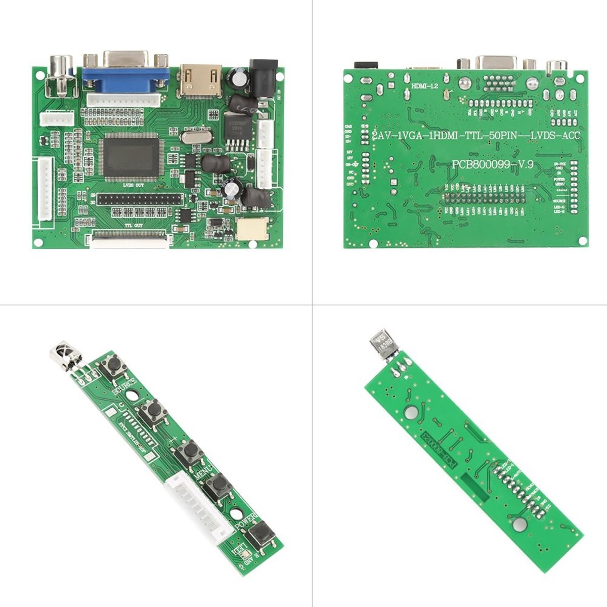 Dailygoods - Dailygoody - LCD Controller Karte - HDMI AV Controller - Groene kleur - 50-poliger FPC-Aansluiting - Geschikt voor LCD-Bildschirm - 800 x 480