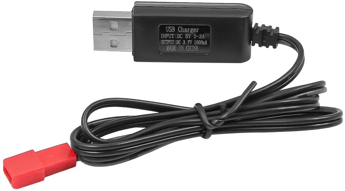 Dailygoods - Dailygoody - Li-po Batterij Oplader Kabel - USB Oplader - Eenvoudig te gebruiken - Geschikt voor RC Drone - 3.7V Li-po - 2 Packs