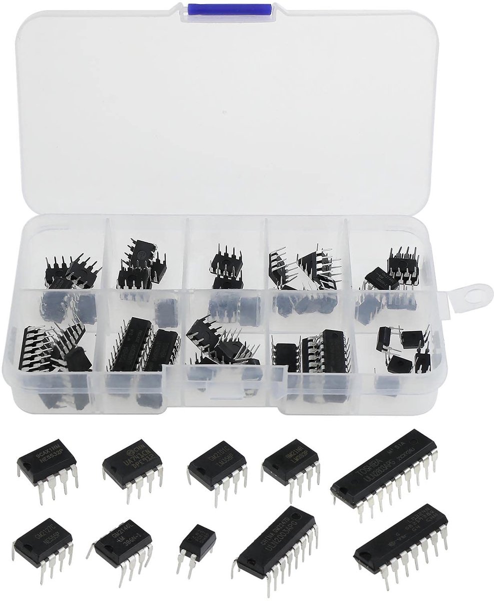 Dailygoody - Geïntegreerde Circuit Chip Assortiment Kit - 50 Stuks - Geschikt voor Audio Versterker - Lage Input Lage Voltage - LM324 LM358 LM386 LM39...