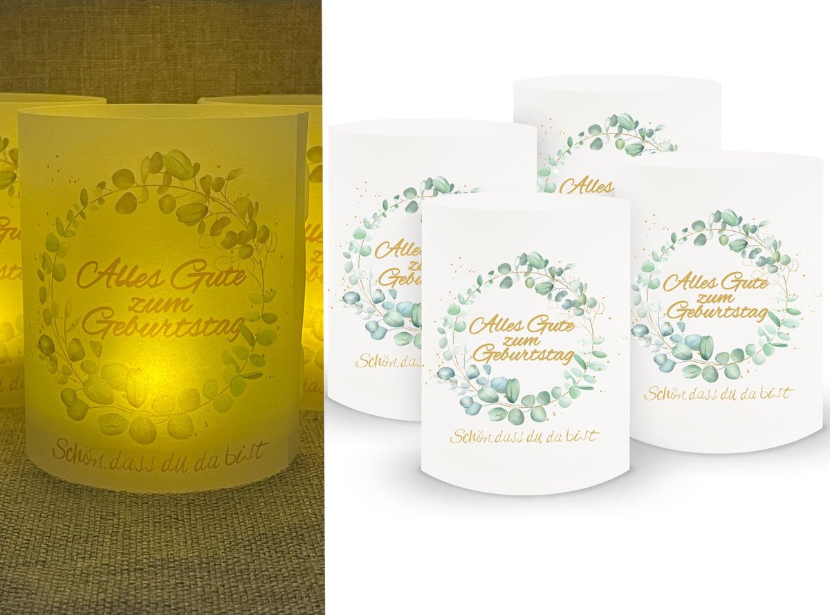 Dailygoods - Dailygoody - Verjaardagsdecoratie - Tafeldecoratie - 16 stuks lichthoesjes - diameter 8 cm - Kaarsen - Geschikt voor verjaardag - Feestlantaarn