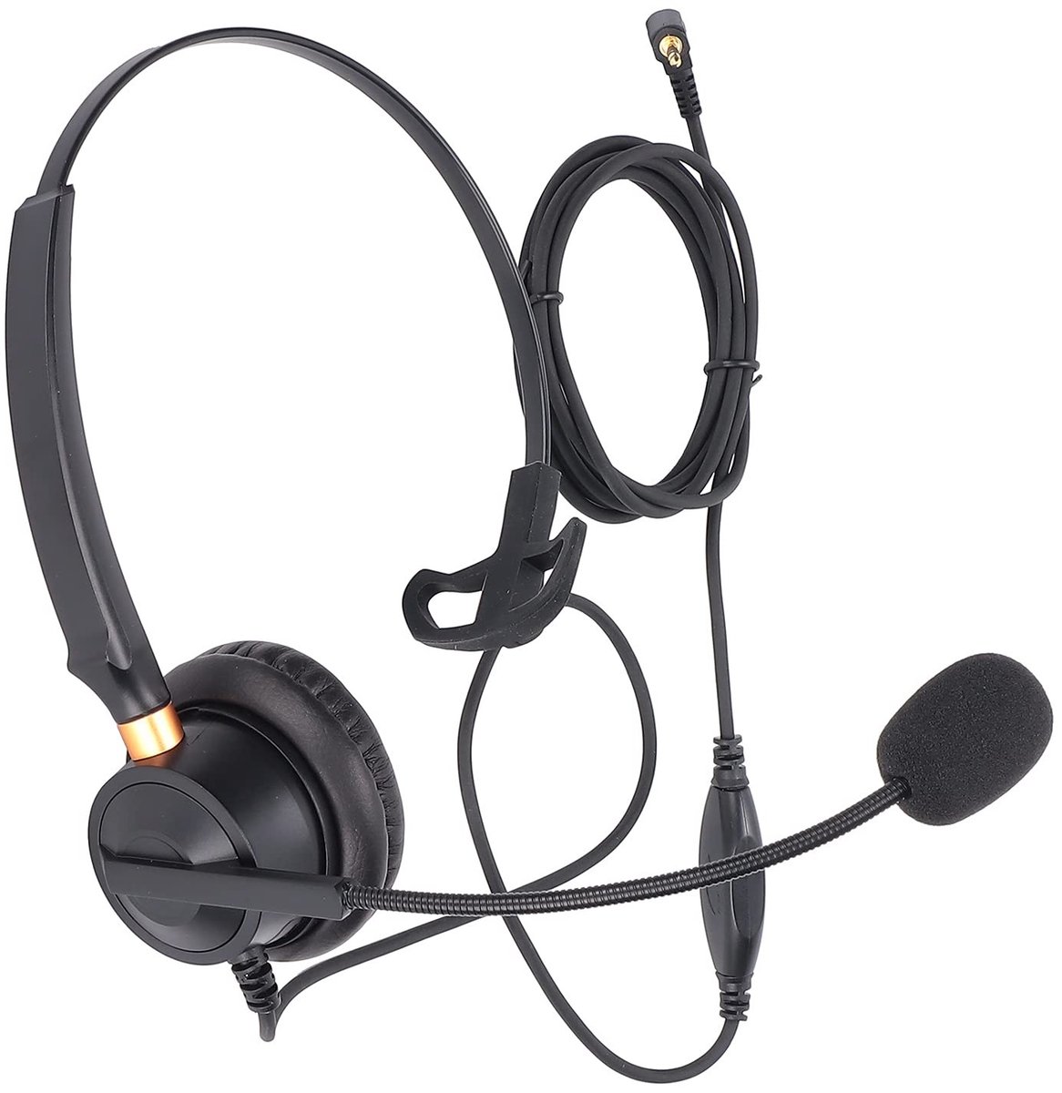 Dailygoods - Dailygoody - Kabelgebonden Headset - Ruisonderdrukkende Microfoon - Zwart - In-line Bediening - Geschikt voor Callcenter - 2,5 Mm Aansluiting