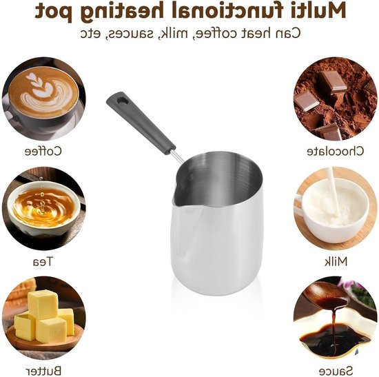 Stovetop Mocha Pot van 1000ml voor Arabische Koffie, RVS Espresso Koffiekan en Melkpan — afbeelding 3
