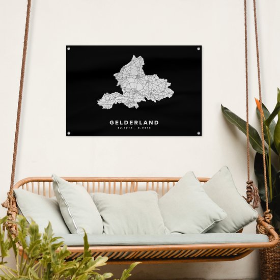 Posters de jardin hors Gueldre - Nederland - Carte - 90x60 cm - Toile de jardin - Affiche extérieure