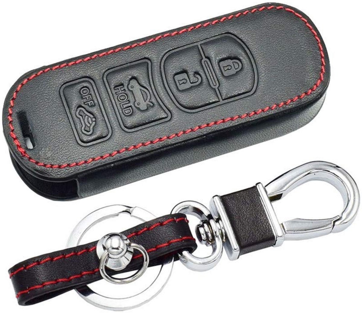 Store_7 - Sleutelhoes - Leer - Duurzaam - Slimme afstandsbediening - Voor Mazda CX-7 CX-9 MX-5 Miata - 4 Knoppen