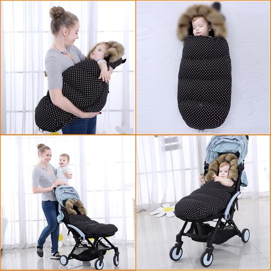 Kinderwagen Voetenzak - Baby Slaapzak - Baby Warm Houden - Wind en Waterdicht - 100x48 cm - Lieveheersbeestje — afbeelding 3