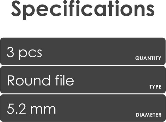 Ronde Vijl - Kettingvijl Metaalvijl - Ketting Scherp Maken - Precisiegehard Staal - 52 mm - Grijs — afbeelding 5