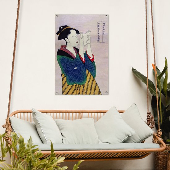 Posters de jardin extérieur Femme - Kimono - Japon - 60x90 cm - Toile de jardin