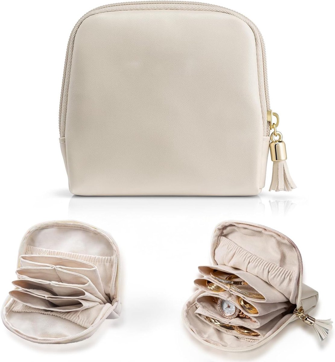 Reisjuwelen Organizer Tas, Draagbare Velours Juwelenzak met Rits voor Armbanden, Ringen, Kettingen en Oorbellen – Perfect voor Op Reis en Juwelenopslag