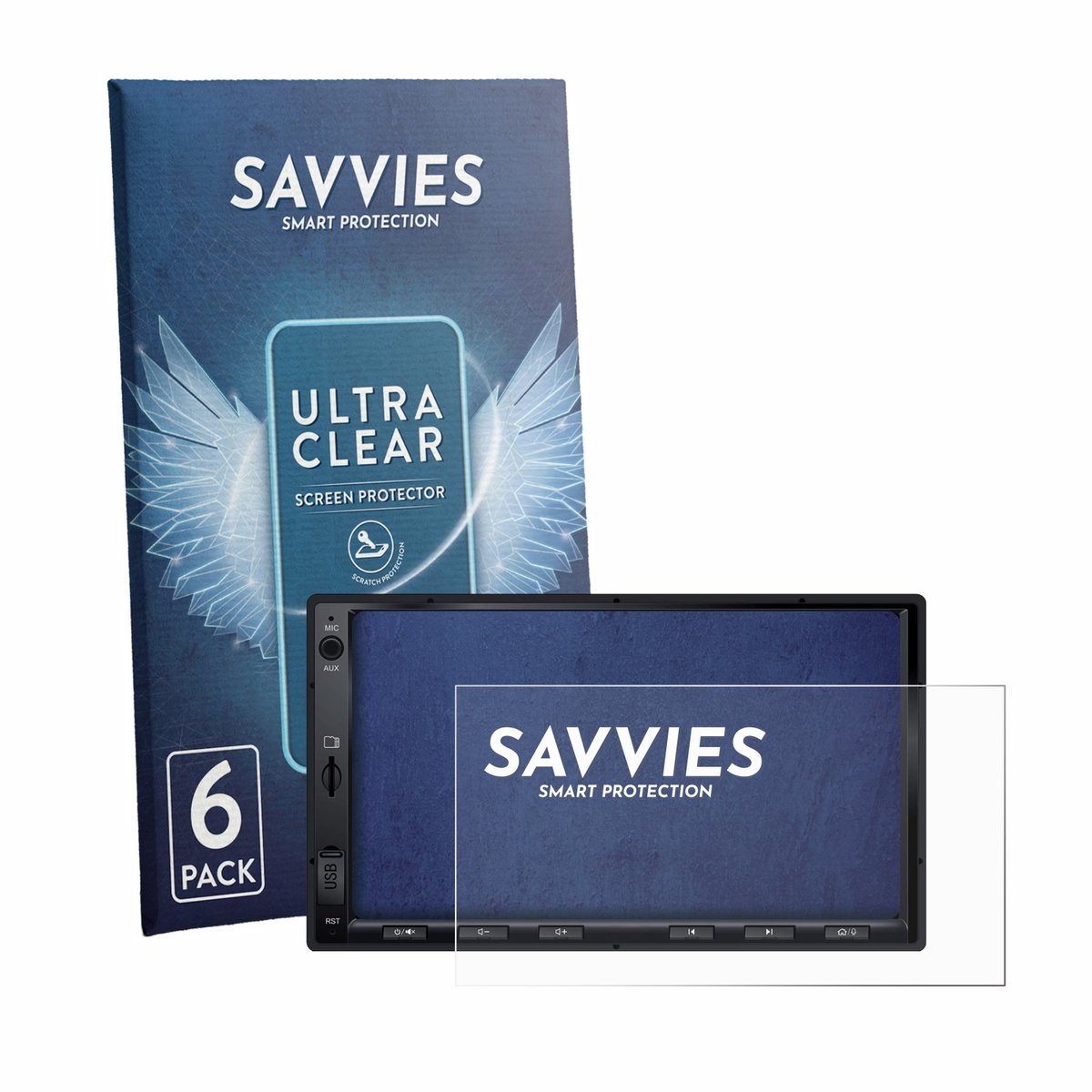 Savvies - Screenprotector voor Atoto A5LG2A7T 7" - Folie Beschermfolie transparant 6 Stuks