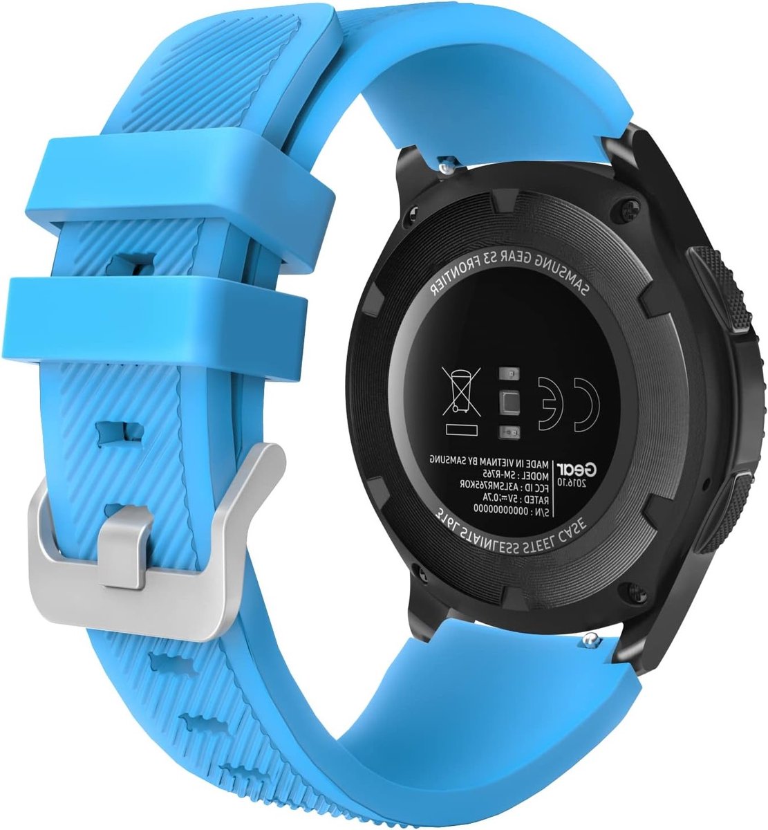 Sportieve 22mm Silicone Horlogeband voor Samsung Gear S3, Galaxy Watch en Ticwatch Pro