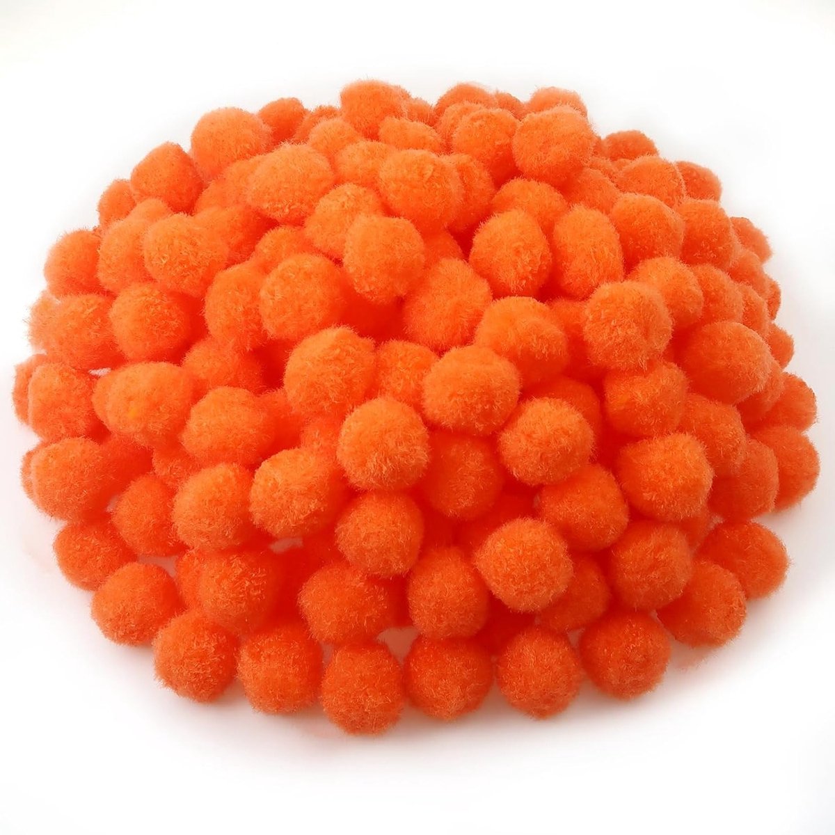 300 Stuks 2cm Fluffy Pompoms Ballen in Oranje voor DIY Knutselprojecten en Decoraties
