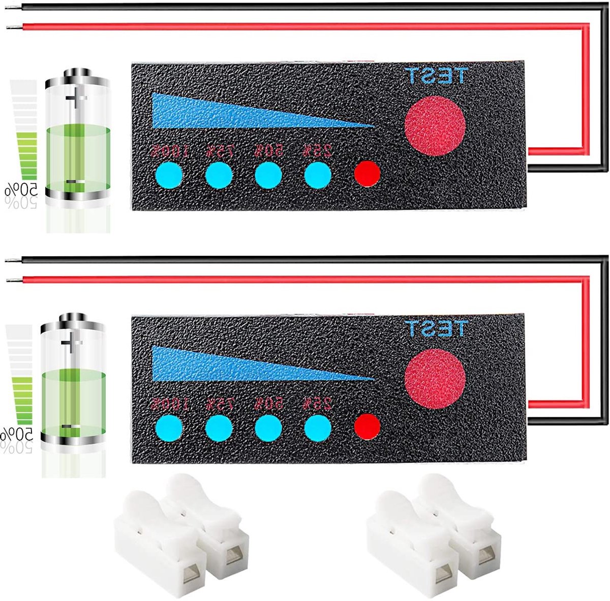 Pack of 2 3S 12.6 V Lithium Battery Capacity Indicator, Module, Battery Capacity Indicator, Li-ion Battery Percentage - ShopVlot