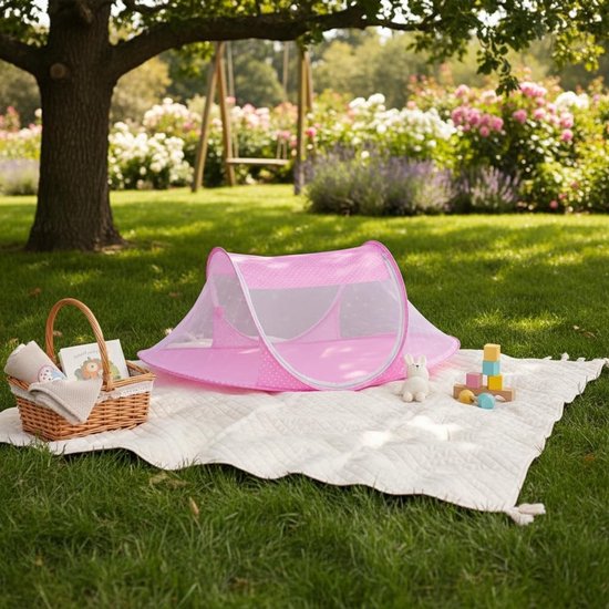 Draagbare Vouwbare Universele Kinderen Tent met Matras voor Binnen en Buiten, Ideaal voor Kamperen en Thuisgebruik, Geschikt voor Peuters en Kinderen — afbeelding 2