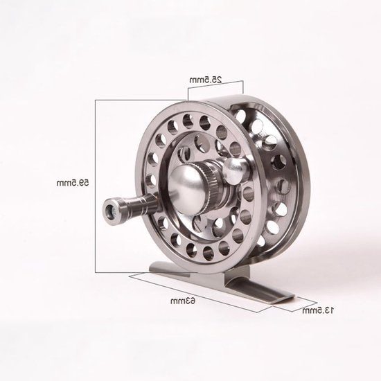Lichtgewicht Vliegvissen Spoel met 2+1BB Lagers voor Links en Rechts, Perfect voor Rivier, Meer en Zee - Maat #59.5mm, Zilver — afbeelding 2