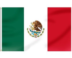 2 Mexicaanse vlaggen - Vlag van Mexico - El Tricolor - Mexican flags - 150/90CM - Polyester - 2 stuks - La bandera de México - WK - CHPN