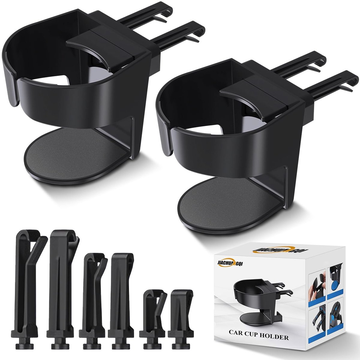 Dailygoods- Bekerhouders - 2 Stuks - Antislip - Verbeterd ABS - Voor in de Auto - Geschikt voor Koffiemokken/Drankflessen - Drankhouder