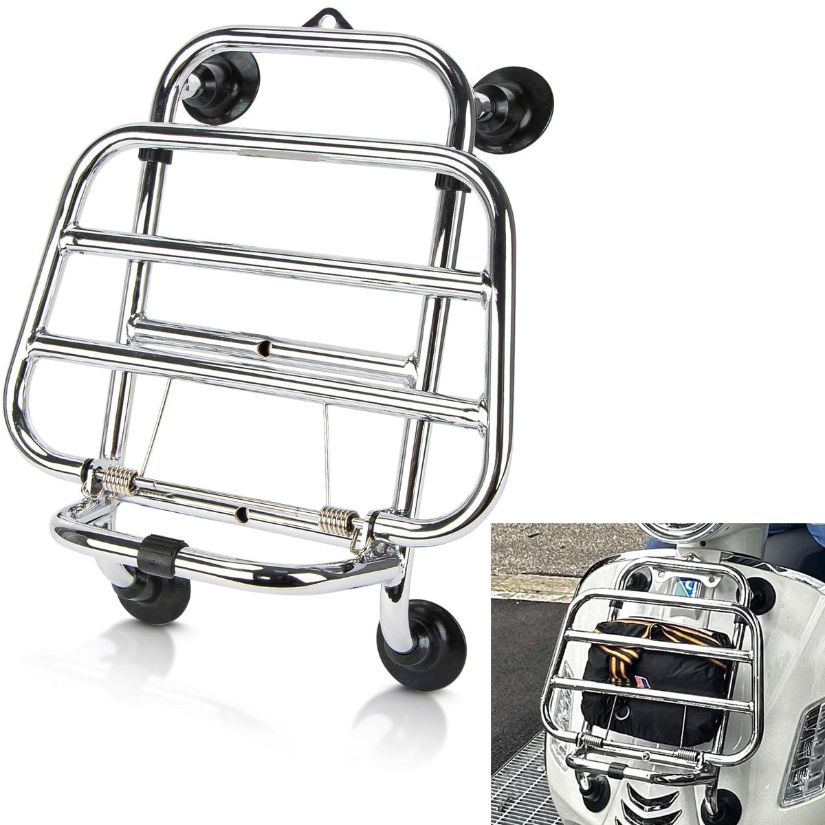 Dailygoods- Bagagedrager Voorste - Aluminiumlegering - Robuust - Geschikt Voor Vespa GTS 125/200/250/300 - 2018-2025 - Duurzaam - Bagagehouder