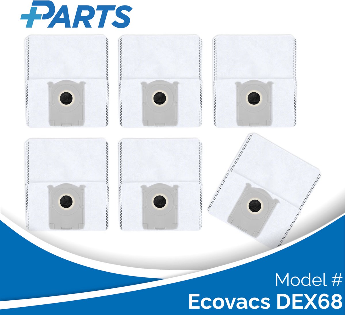 Plus.Parts Ecovacs DEX68 Stofzakken (6 Stuks, Plus.Parts® alternatief voor DDB030041) Overig