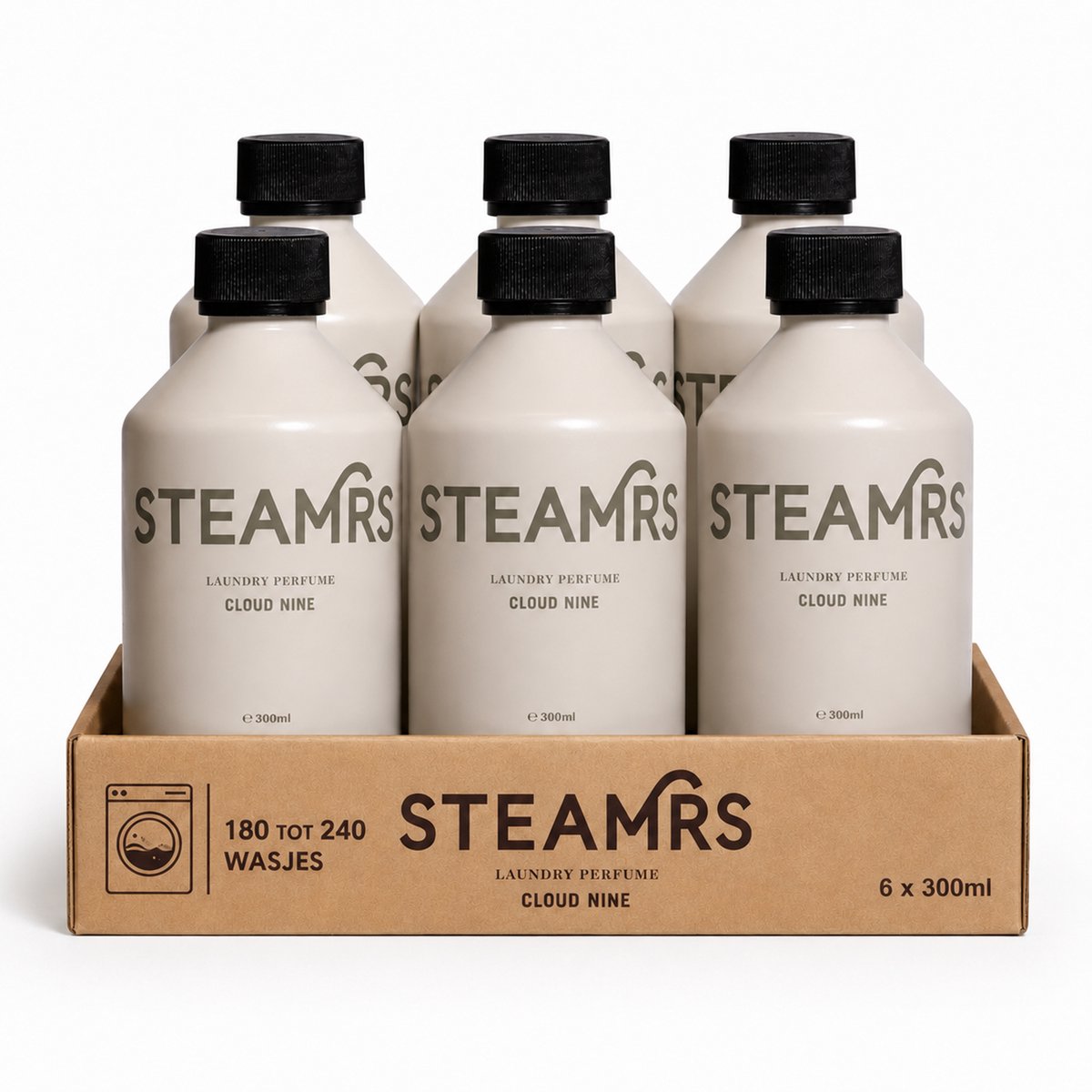 STEAMRS - Luxe Wasparfum - Cloud Nine - 300 ml x 6 Designer parfum voor je kleding - 180 tot 240 wasbeurten - Verzorgend voor textiel