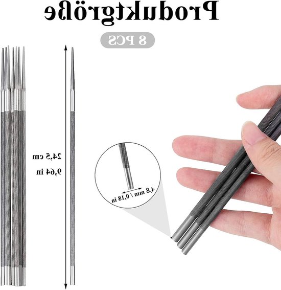 Ronde Vijl Set voor Kettingzagen - 8 Stuks, 4.8mm, Handmatig Scherpen van Zaagkettingen en Gereedschap — afbeelding 2