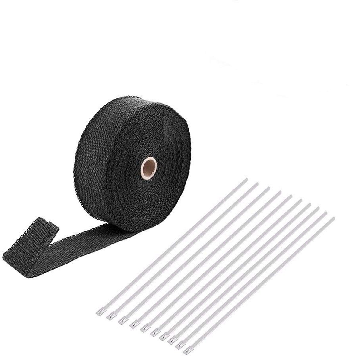 Dailygoods- Warmtewerende Band 15 m - Thermoband - Hittebescherming - Krommingsband - Roestvrijstalen Kabelbinders - Uitstekende Warmte-Isolatie - Uitlaatband