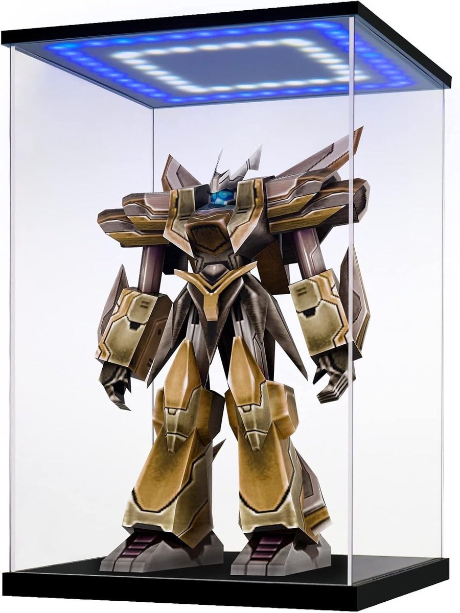 Transparante vitrine voor verzamelobjecten, acryl displaybox voor figuren en miniatuurauto's met LED-verlichting (20x20x25cm)