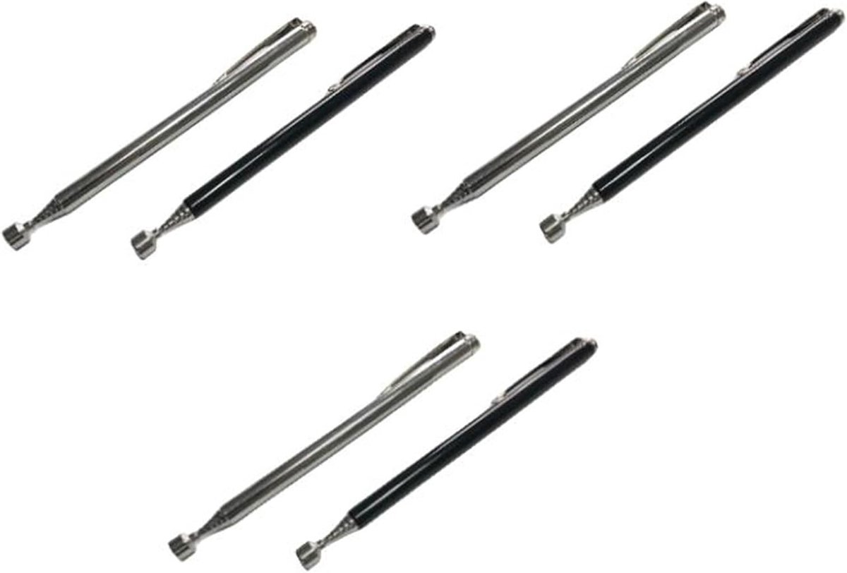 Telescopische Magnetische Ophaalstaaf voor Handmatig Gebruik - 6 Stuks, Ideaal voor Kleine Voorwerpen, Handgereedschap en Magneettools