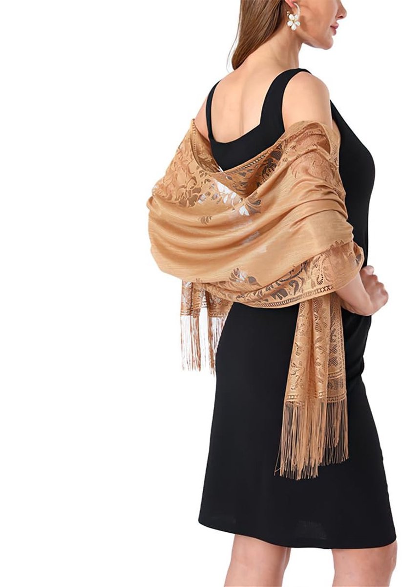 SOUQONE- Stola - Elegant Chiffon - Oversized Damessjaal - Feestelijk voor Avondjurk - Lichtgewicht en Zacht - 185 cm x 65 cm - Sjaal