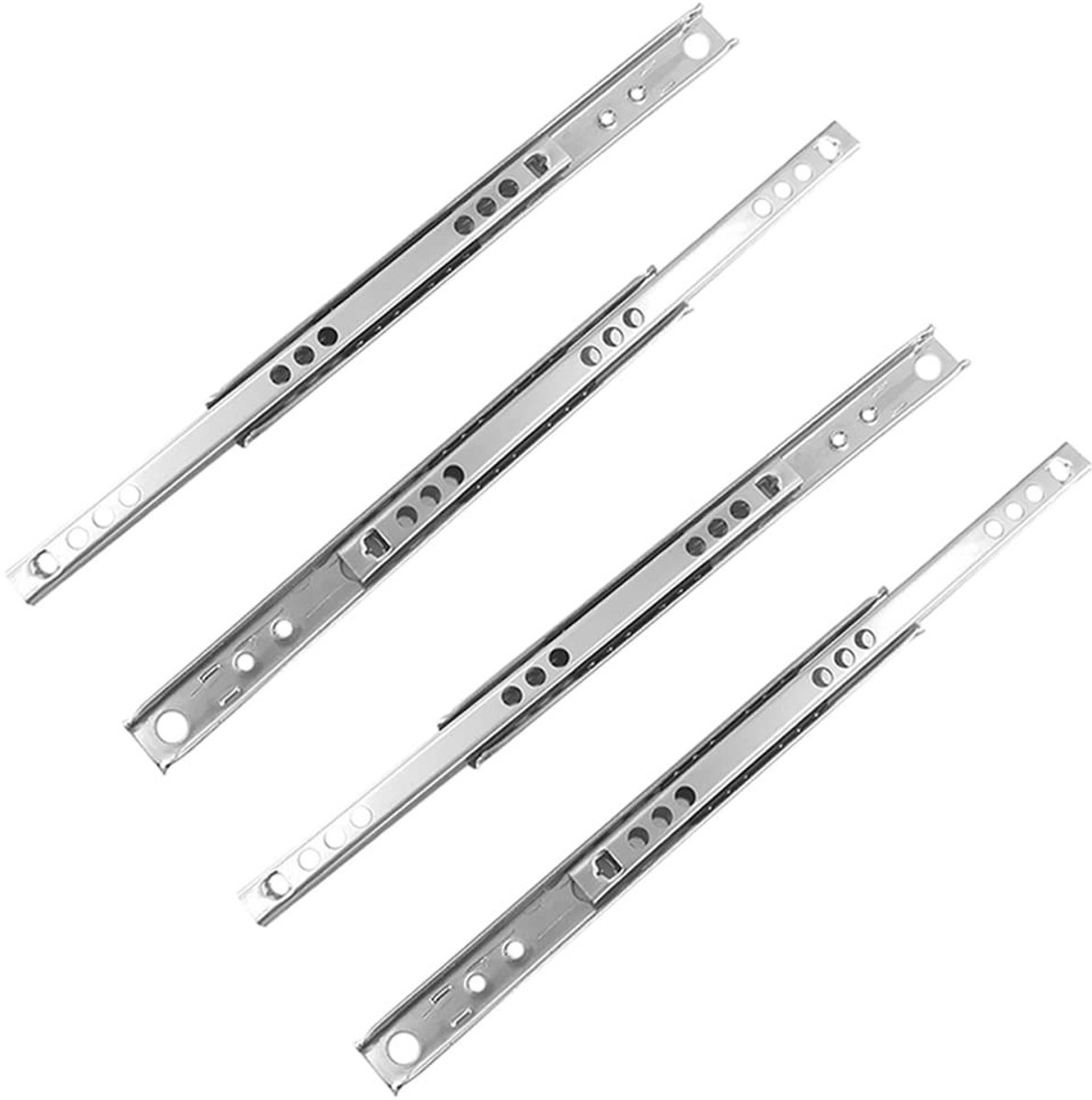 Dailygoods- Ladegeleider Hoogwaardige Kogellagers - Ladegeleider Bodemmontage - Telescopische Glij - 17 mm Breedte - Uittrekbaar - Koudgewalst Staal - Ladegeleiders