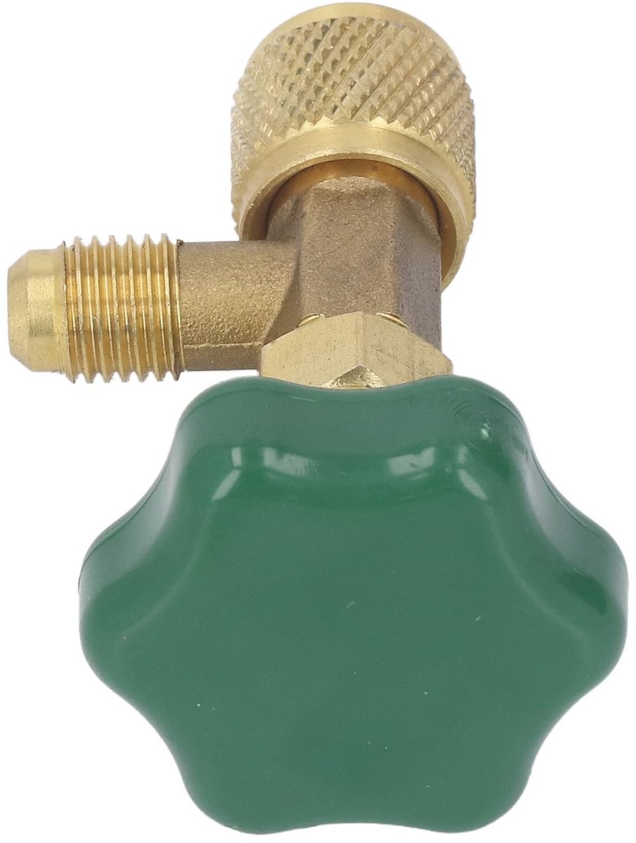 Dailygoods- Koelmiddelventiel Hoogwaardig Koper - Airconditioning Ventiel - 1/4 Inch SAE - Antislip Schakelhendel - Eenvoudig te Installeren - Compact Design - Koelmiddelklep