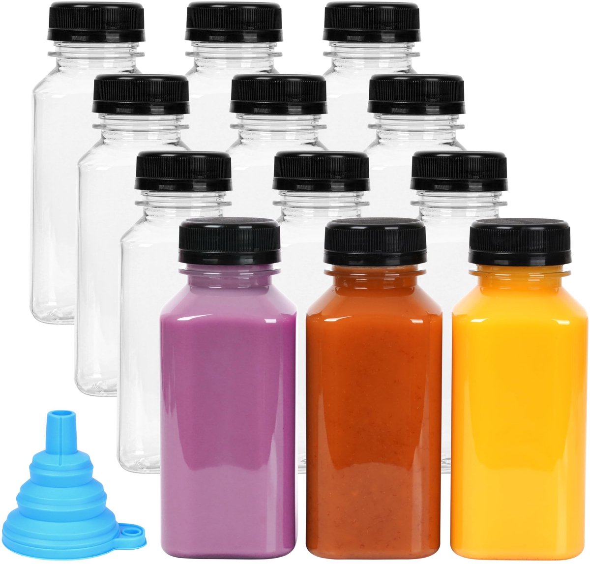 Dailygoods- Plastic Flesjes 270 ml - Herbruikbaar - BPA Vrij - Lichtgewicht - Lekvrije Doppen - Ideaal voor Kinderen en Reizen - Drinkflessen
