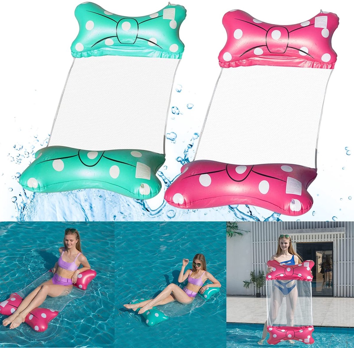 Dailygoods- Opblaasbaar Zwembad 4-in-1 - Waterhangmat - Luchtmatras - Draagbare Zwemmat - Waterspeelgoed - Opvouwbaar en Compact