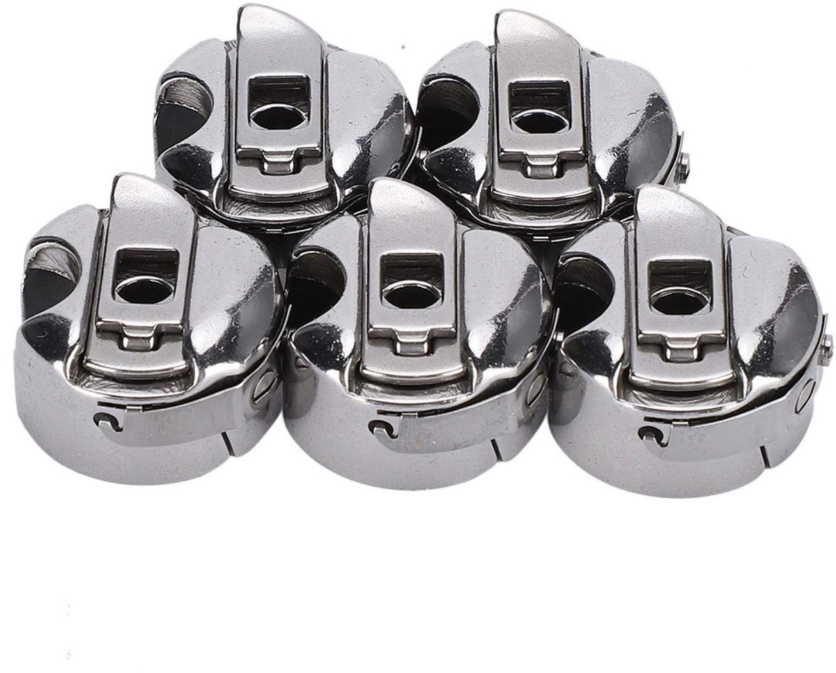 Dailygoods- Spoelhuis 5 Stuks - Naaimachine Spoelhulzen - Metalen Borduurspoelhulzen - Voorladen - Hoge Kwaliteit - Duurzaam Materiaal - Borduurspoel