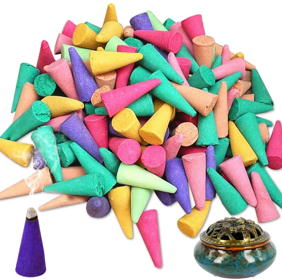 Dailygoods- Wierookkegels 600 stuks - Terugstroom Wierook - Natuurlijke Lichomatische Rookkaarsen - Aromatherapie - Meditatie - Ontspanning
