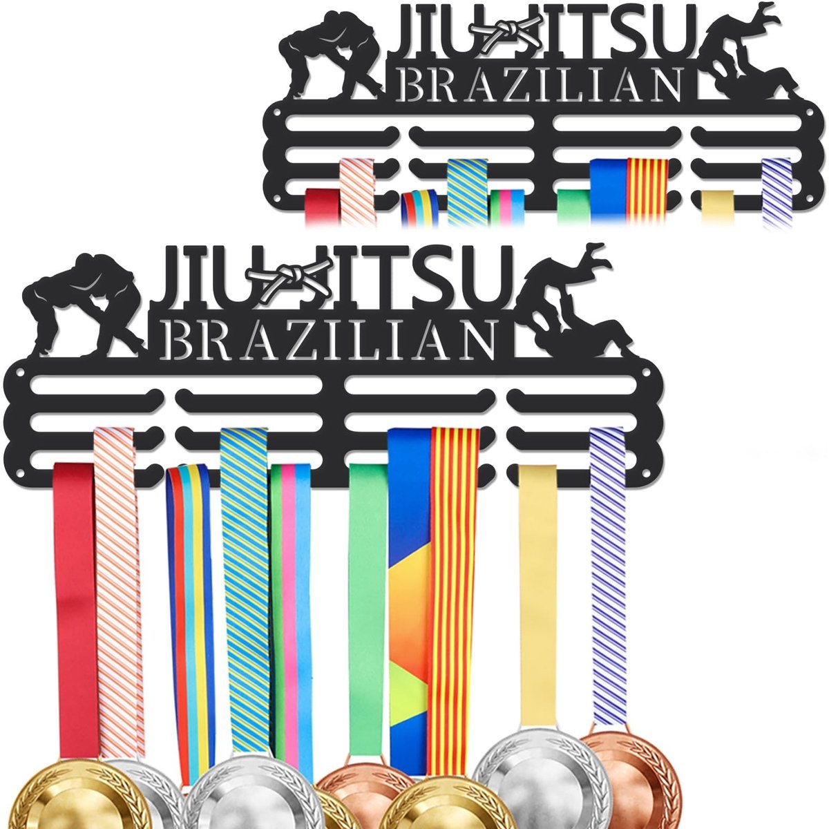 JHUBERS - Metalen Medaillehouder voor Jiu Jitsu en Taekwondo