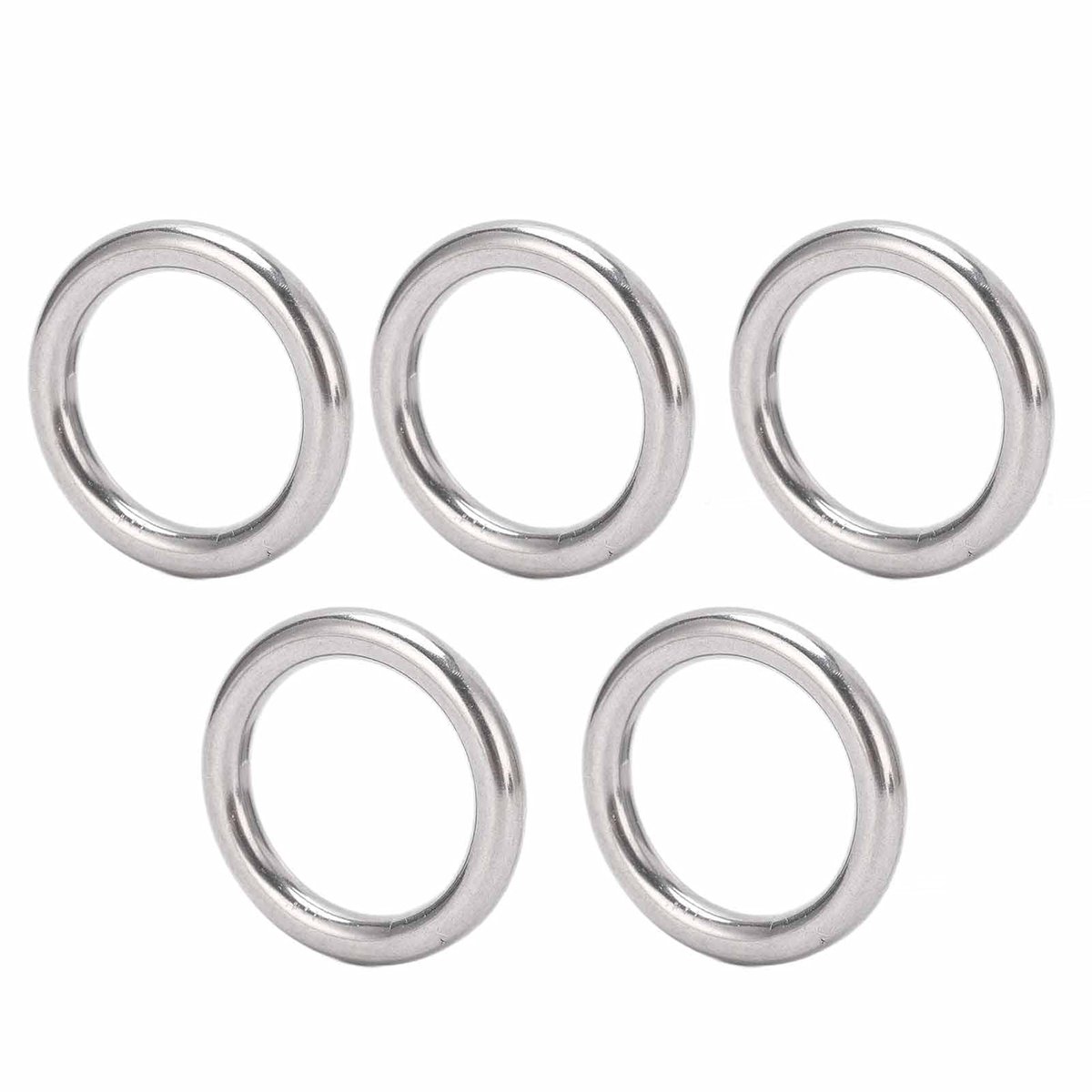 JHUBERS- O-ring 5 Stuks - Roestvrij Staal - Naadloos Gelast - Geschikt voor Hangmat - Bootaccessoires - Duurzaam en Roestbestendig - Hangmatring