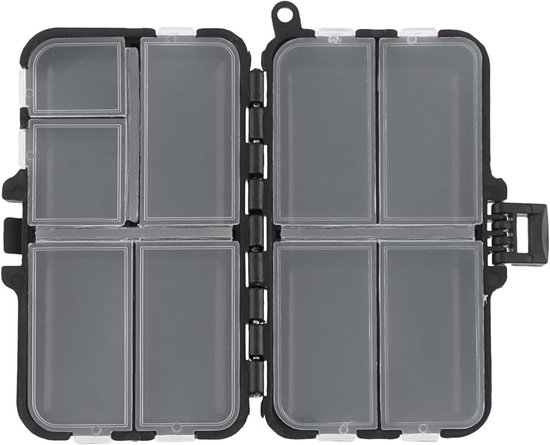 Mini Hengelaccessoires Opbergdoos, Dubbel Laags met 9 Compartimenten voor Lood en Aas (11cm x 6.5cm) - Ideaal voor Vissen en Outdoor Activiteiten van Merkloos — afbeelding 2