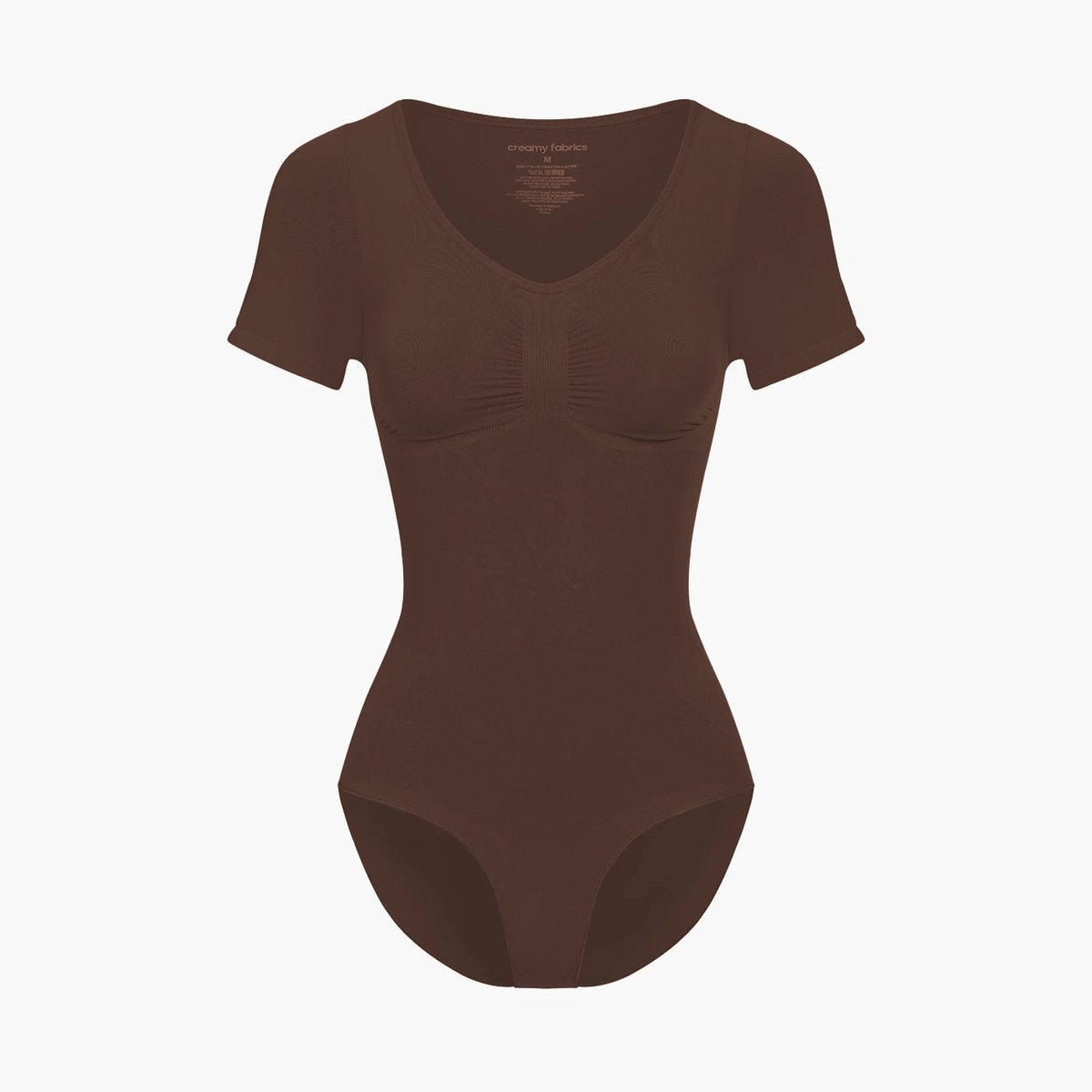 cfab by creamy fabrics Creamy Fabrics - T-Shirt Sculpting Shapewear Bodysuit Met Slip - Anti-Zweet - Ultra Zacht - Comfortabel - Sculptend - Perfecte Pasvorm - Bruin - S