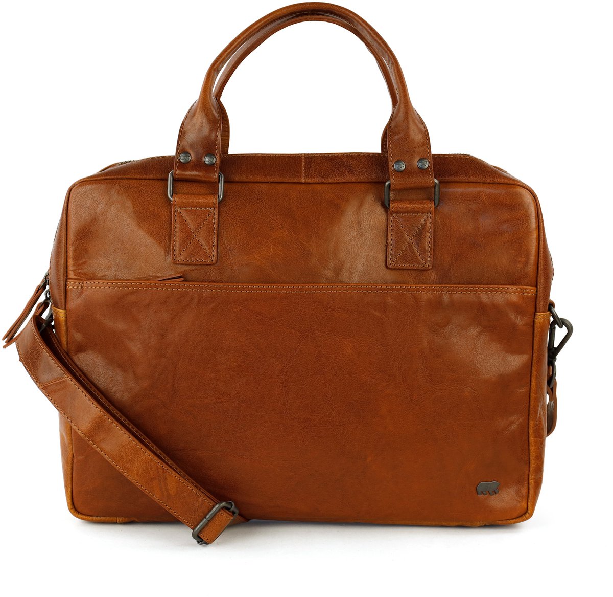 Bear Design Leandro Andorra Leren Laptoptas - 15 inch - Cognac