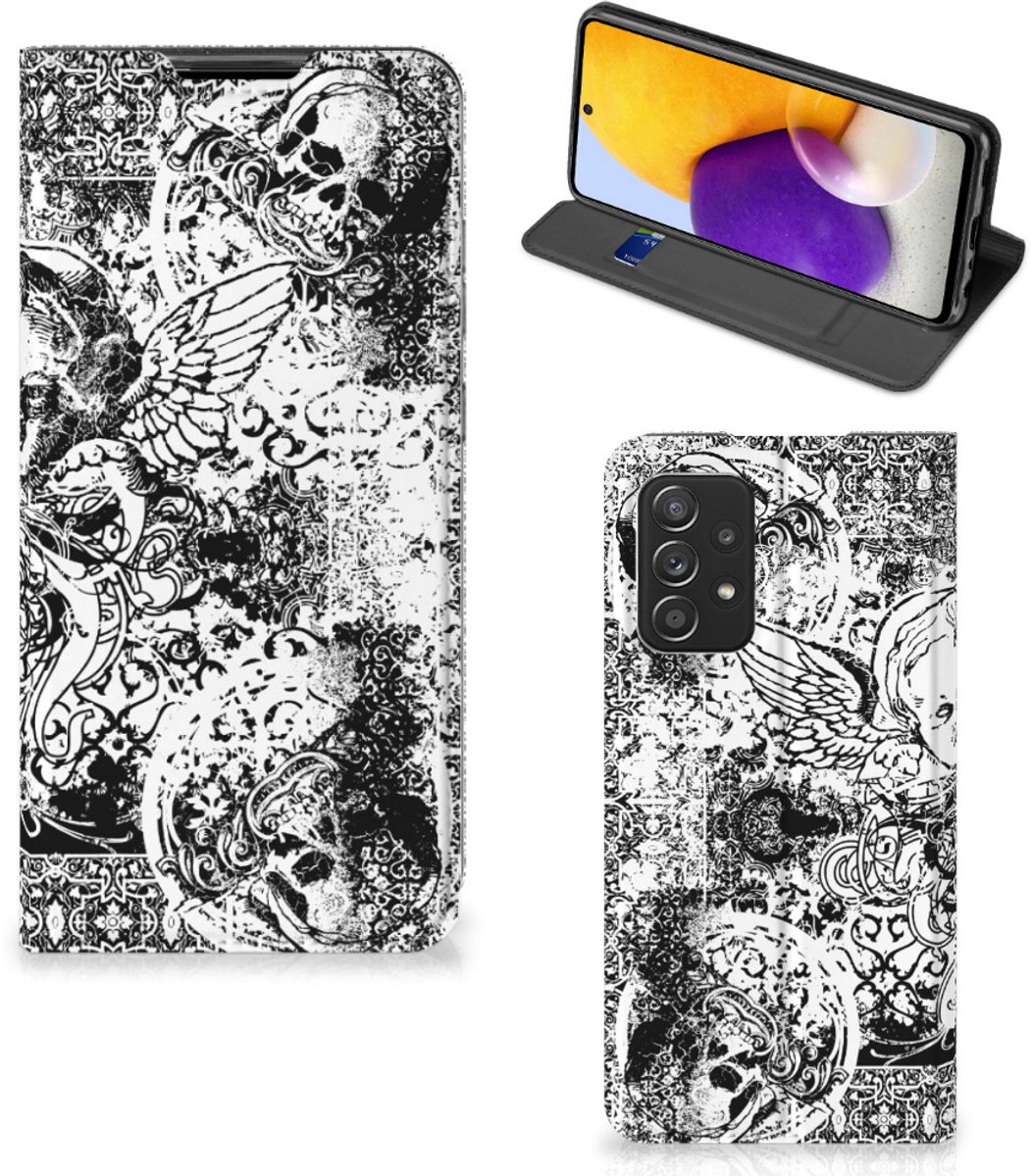 Mobiel BookCase Samsung Galaxy A72 (5G/4G) Skulls Angel