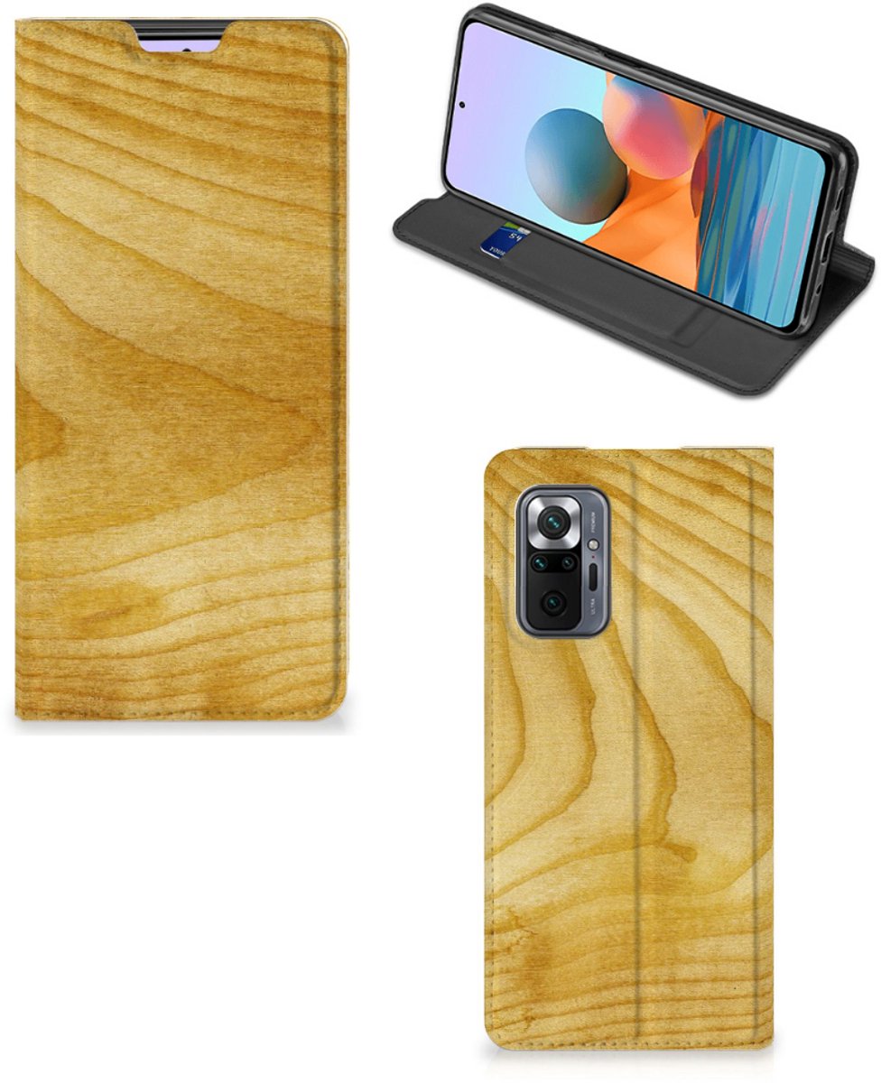 Xiaomi Redmi Note 10 Pro Book Wallet Case Licht Hout