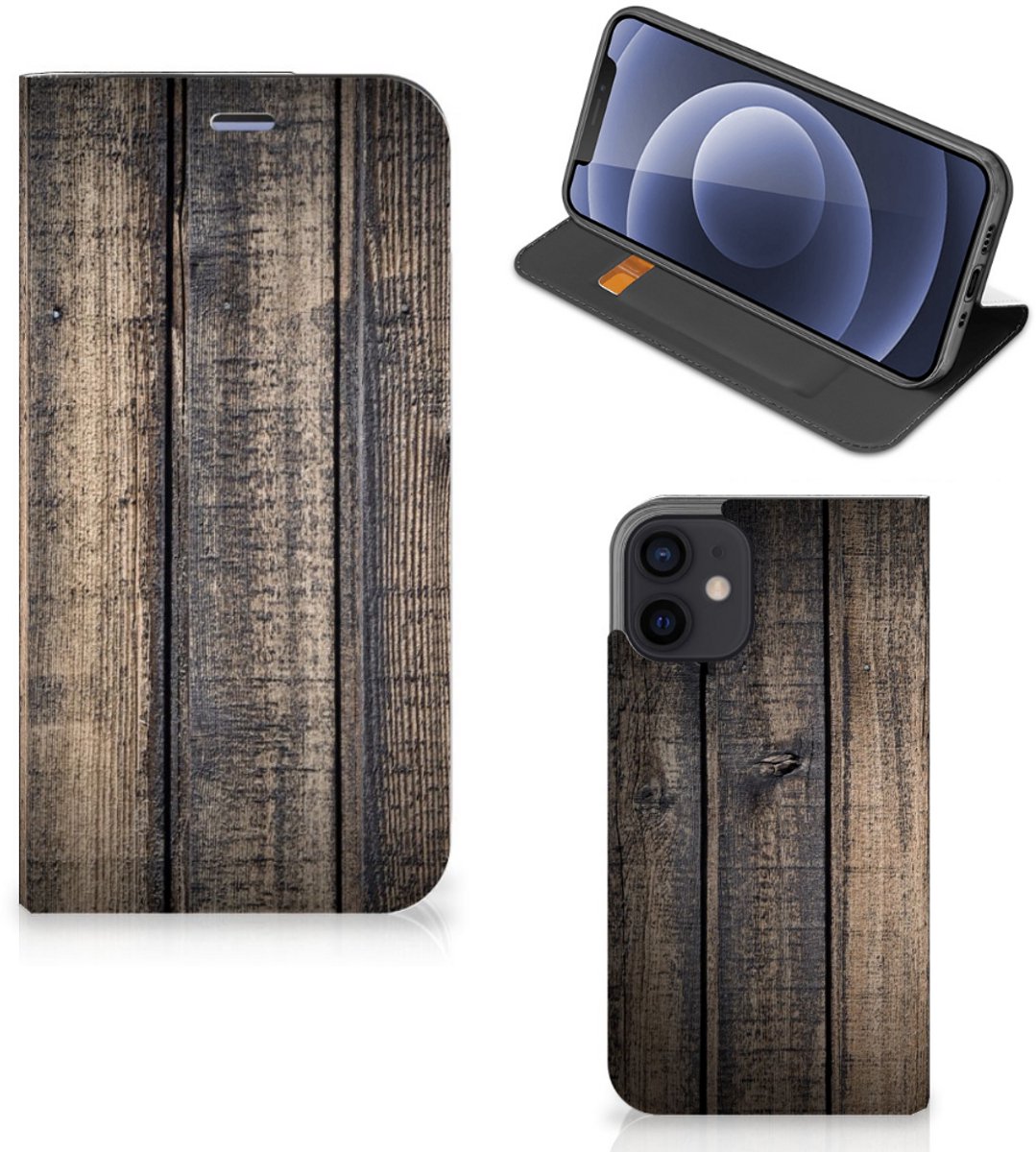 iPhone 12 Mini Book Wallet Case Steigerhout