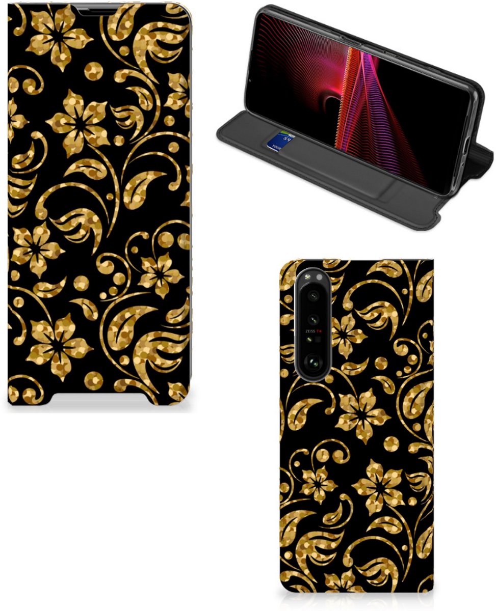 Sony Xperia 1 III Smart Cover Gouden Bloemen