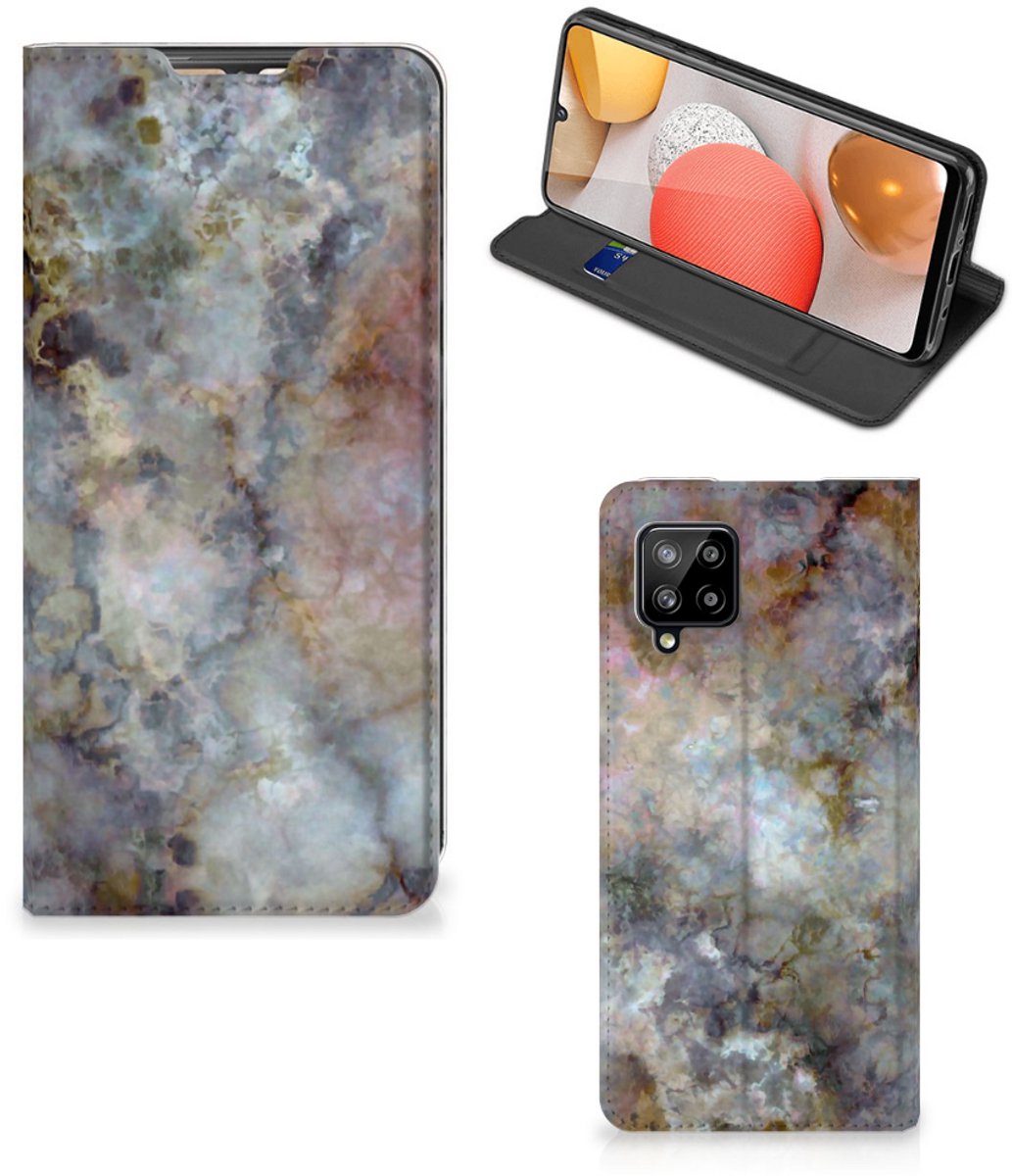 Samsung Galaxy A42 Standcase Marmer Grijs
