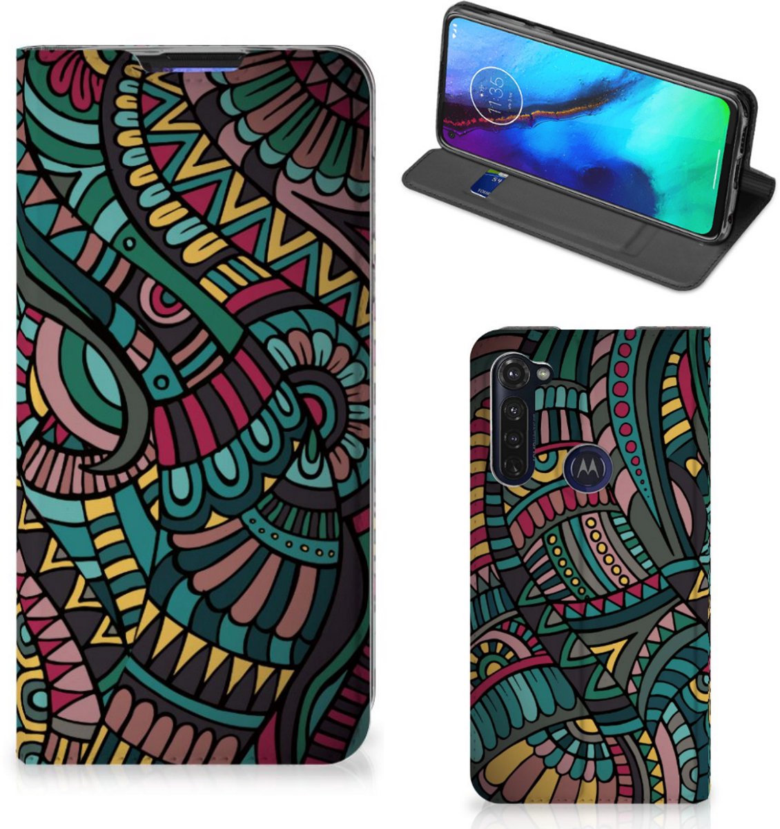 Motorola Moto G Pro Hoesje met Magneet Aztec